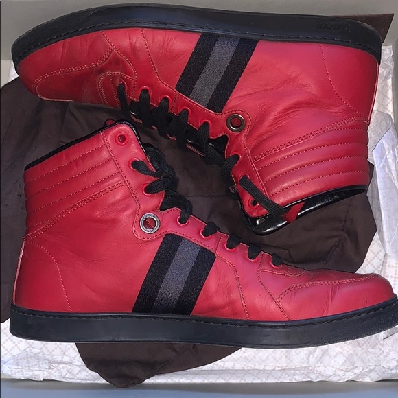 red gucci high tops